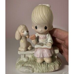 Vintage “Precious Moments” E-3110/G 1979  “Loving is Sharing”  Girl And Dog